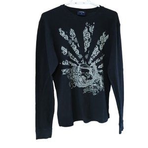 Billabong Waffle Weave Long Sleeve Graphic T Shirt   Size M